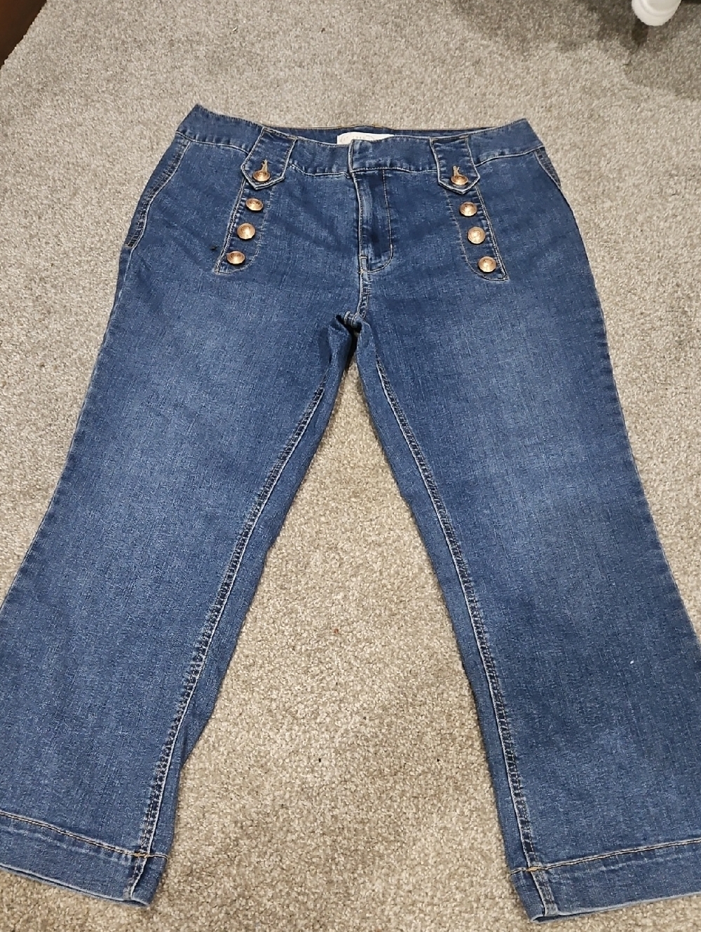 Women’s Est 1946 Blue Denim Sailor Jeans with Decorative Buttons